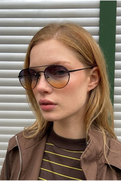 MACERATİ Suveybe Unisex Damla Ultra Light Gradient Black Sunglasses with Uv400 Filter