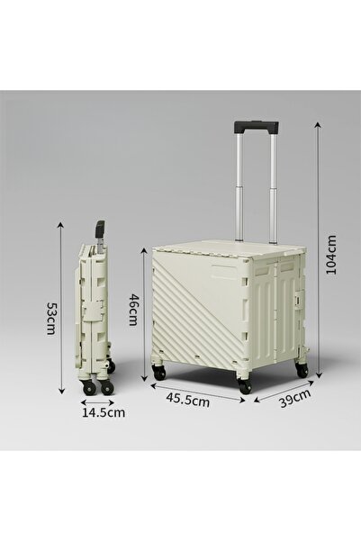 OEM Cărucior de cumpărături pliabil cu 4 roți rotative și mâner telescopic, portabil și compact, polipropilenă, 46 x 45.5 x 39 x 104 cm, SHYE-7089-B