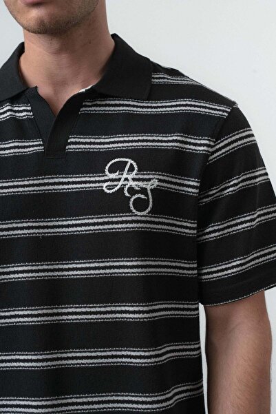 Respire Tricou Polo Bărbați, Tricou Regular Fit Streetwear cu Dungi Fine și M...