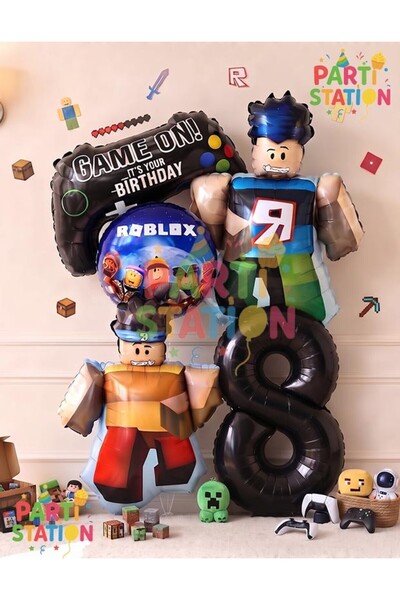 Parti Station Roblox Concept 8 Year Old Balloon Set 5 Pieces Roblox Game Game...