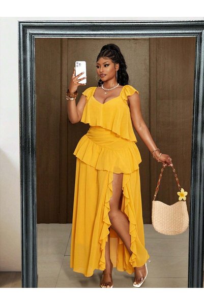 Sheya Rochie maxi, galben