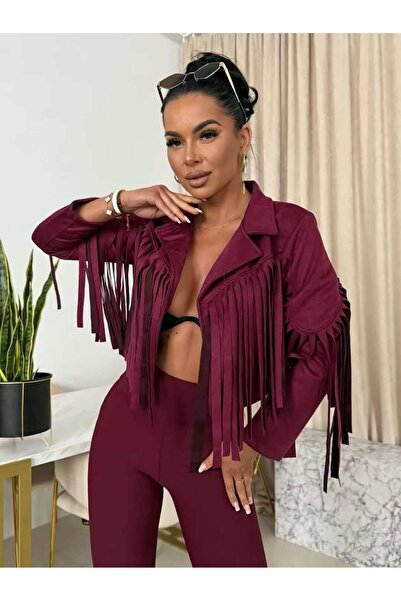 Andress Boutique Jachetă din piele întoarsă Savanna, Bordeaux