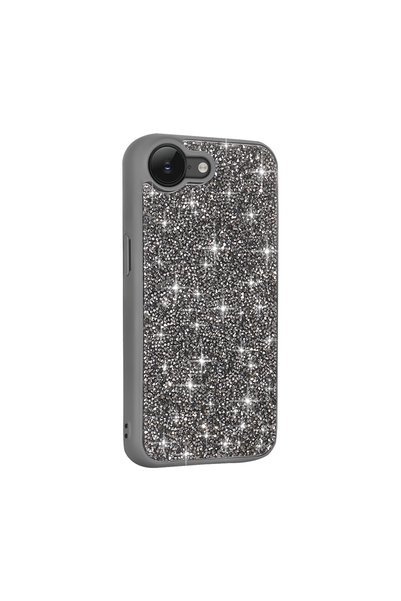 Techaks iPhone 17E Case Glittery Diamond Stone Camera Raised Silicone