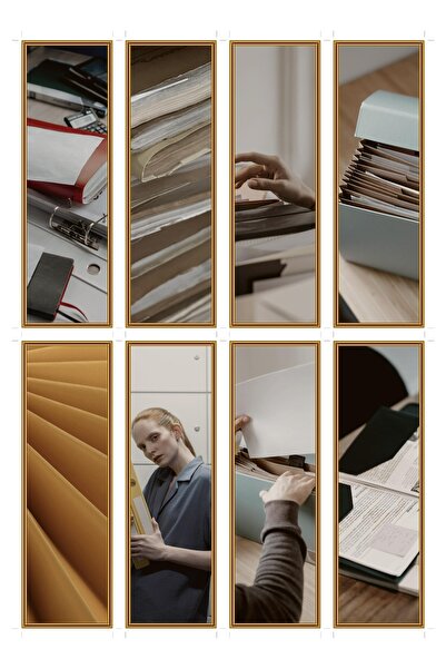 OEM Bookmarks Set of 8 with Archive Folder Theme, Unique Design, Durable Card...