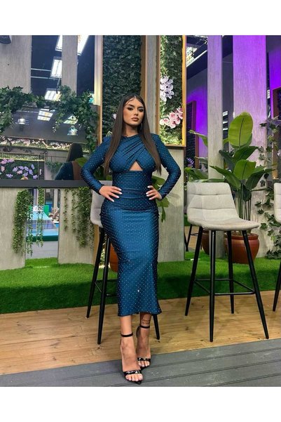 Andress Boutique Rochie midi Cristina, albastră