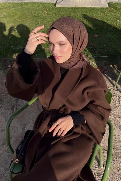 Silk Home Soft Eşarp Petra Yeşil Kahve