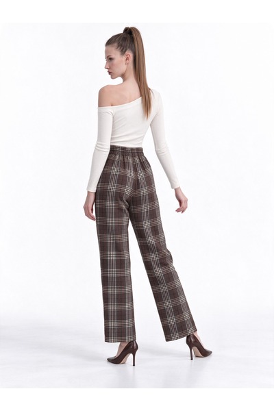 MDL Bel Lastikli Ekose Pantolon 2602
