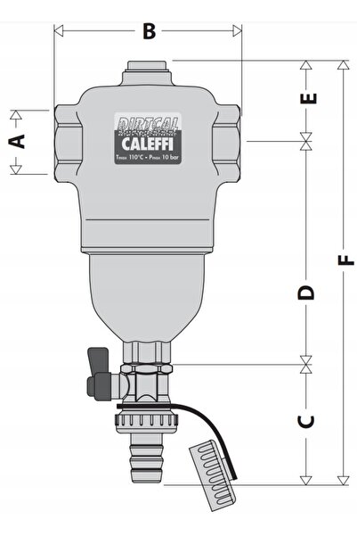 CALEFFI Filtru magnetic separator DIRTMAG 1 1/4'