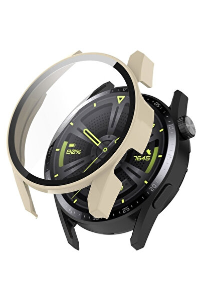 XGSM Carcasă 2 în 1 + Sticlă securizată pentru Huawei Watch GT 3 46mm, Bej