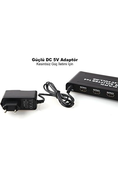 StepCo Full HD 1 Giriş 4 Çıkışlı HDMI Splitter (Sinyal Çoğaltıcı) (DK-HD-SP4X1)