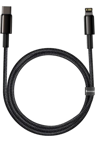 StepCo Tungsten Gold Hızlı Şarj Kablosu Type-C to iP PD 20W, 1m, Siyah