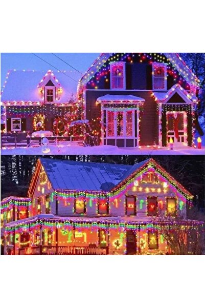 AisHa StoRe OnliNe Lumini de Crăciun tip țurțuri, 25 m, 500 LED-uri, 8 moduri, multicolore