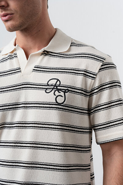 Respire Tricou Polo Bărbați, Tricou Regular Fit Streetwear cu Dungi Fine și M...