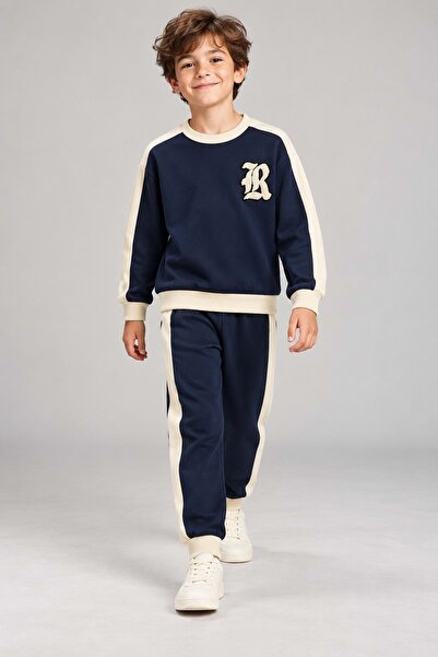 Mnk Baby&Kids Boy's Cotton 2 Thread Seasonal Tracksuit Set M00877 Dark Blue