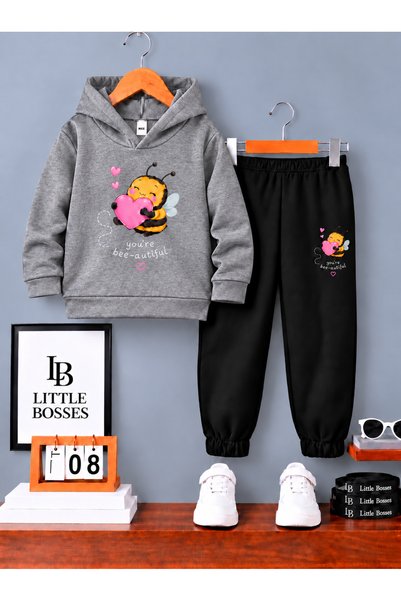 LB little bosses طقم رياضي شتوي للأطفال للجنسين. (أري كالب يمسك القلب)