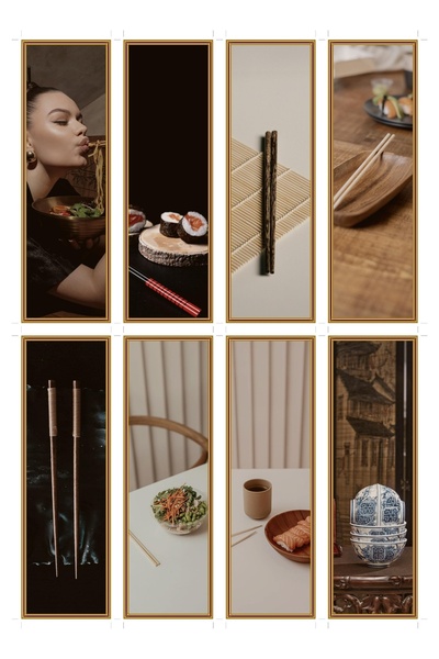 OEM Semne de Carte Set 8 Bucati cu Tematica Betisoare Chinezesti, Lemn , Desi...