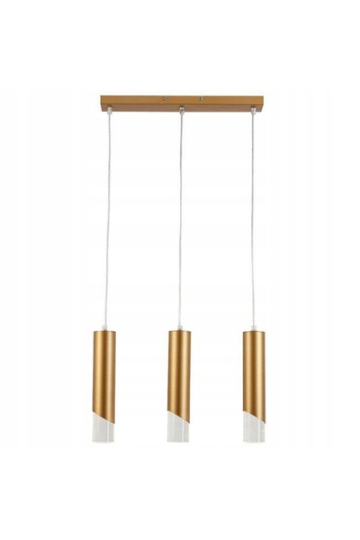 Reality Lustră suspendată aurie tip tub, candelabru cu tuburi aurii, pentru m...