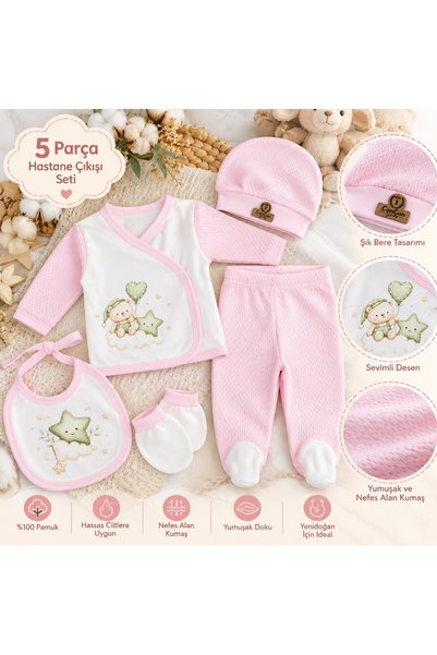 İrem Çocuk Giyim Baby Girl Teddy Bear Patterned Organic Cotton White Color Bo...