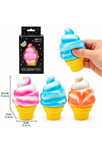 Mixbo Jucărie Antistres Squishy în Formă de Înghețată, 8,5 x 6 cm, Culori Ale...