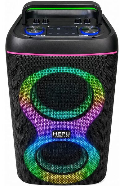 TinyBox HP-S60 Partybox Bluetooth Hoparlör – 2×6.5” Hoparlör 30W Güç RGB Işık USB TF kart v e AUX girişler