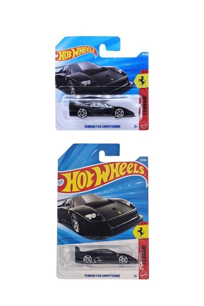 HOT WHEELS Ferrari F40 Competizione Siyah Kısa ve Uzun Kart Seti