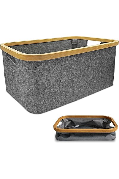 ALMEKAQUZ Collapsible Laundry Baskets Dirty Clothes Hamper 50L Bamboo Cloth, ...