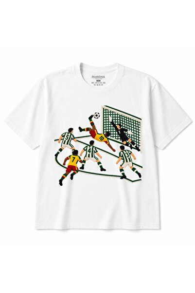 Rabona Fashion Κίτρινο Κόκκινο Ροβεσάτα – Πράσινο Λευκό Μπλουζάκι με Σχέδιο Τ...