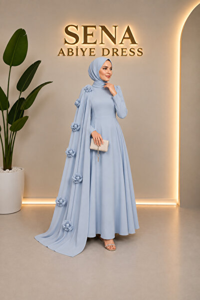 Sena Abiye Dress LİLYA BEBE MAVİ GÜLLÜ ABİYE