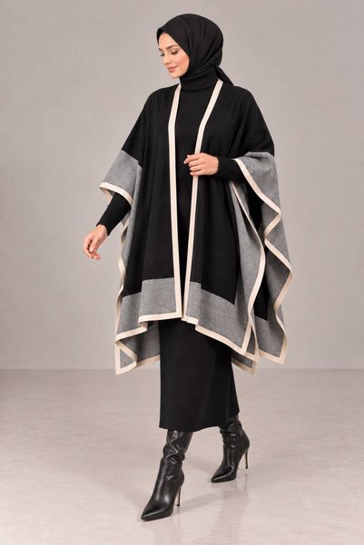 MAY MARA Women's dress and poncho 2-piece knitwear set