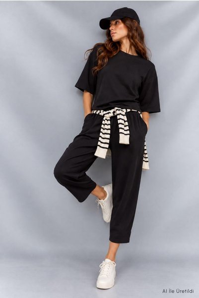 Rays Set pantaloni cu guler rotund 8749A Negru