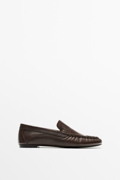 Massimo Dutti Yumuşak deri dikişli burun makosen