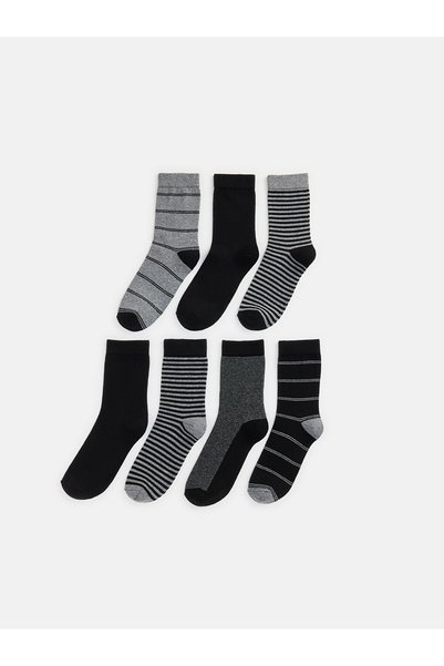 LC Waikiki Nevavm Mixed Striped 7-Piece Pack Men's Socks