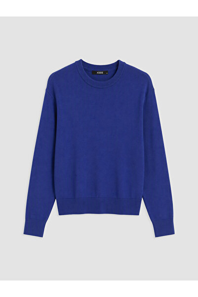 LC Waikiki Nevavm Xside Blue Knitwear Plain Oval Neck Women's Sweater with a ...