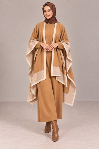 MAY MARA Women's dress and poncho 2-piece knitwear set