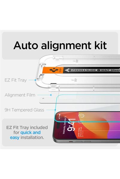 Spigen Glas.tR EZ Fit Sticlă securizată pentru iPhone 15