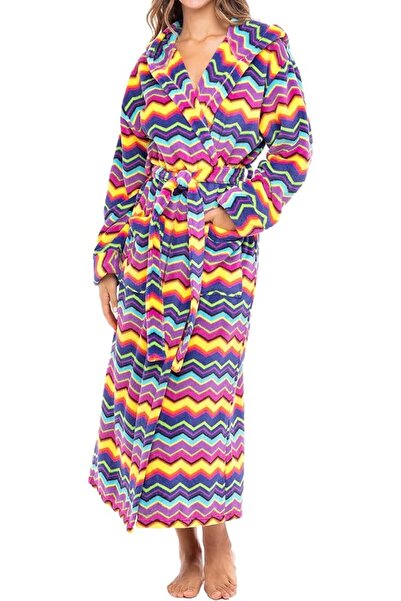 Alexander Castle Alexander Del Rossa womens Robe, Long Plush Bathrobe With Ho...