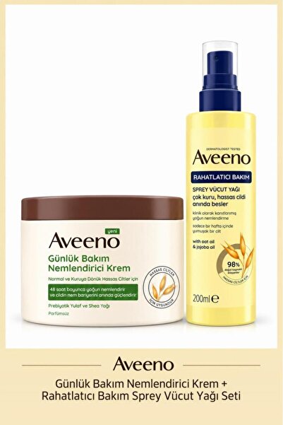 AVEENO Rahatlatıcı Bakım Sprey Vücut Yağı 200 ml + Günlük Nemlendirici Krem 4...