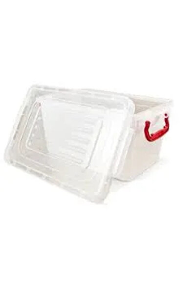 Generic Cutie depozitare plastic cu capac și clipsuri 25 L
