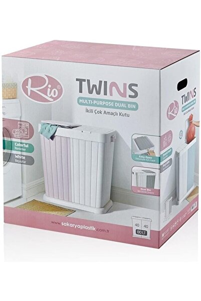 Rio Twins Multi-Purpose Dual Bin and Container, 80 Liter Multi-Use Dual Laund...