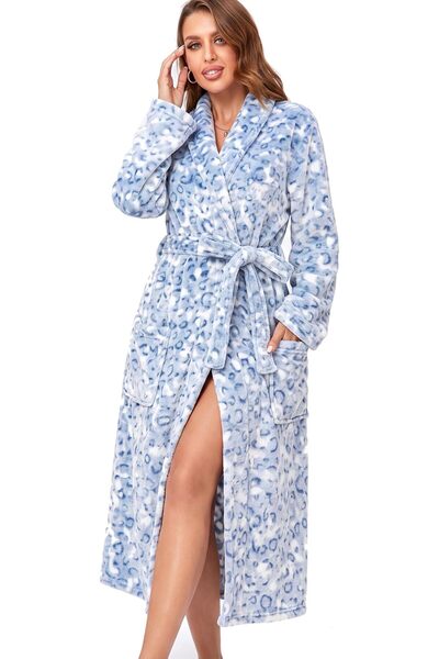 rongtai Womens Bathrobe Ladies Fleece Plush Warm Long Robes