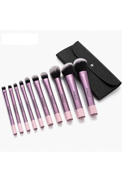 BLUEDOES 10 Pcs Makeup Brush Set with Premium PU Leather Travel Case, Profess...