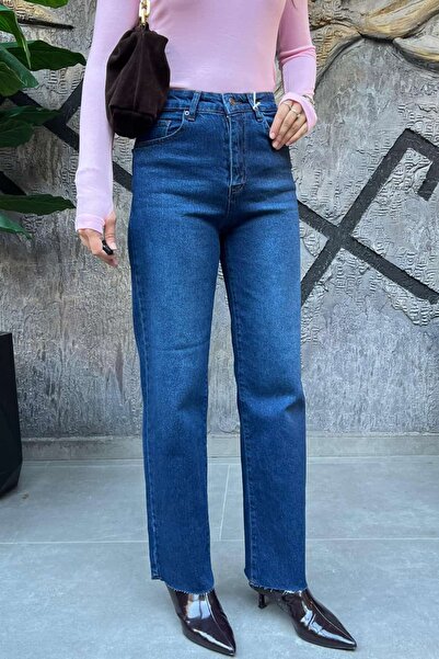 sunfyre High Waist Straight Fit Denim Trousers Sun539