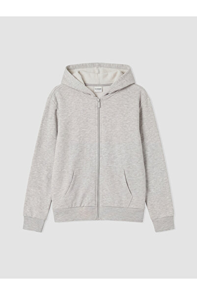 LC Waikiki Two Mt Shop Quality Lcw Kids Gray Girls' Zippered Sweatshirt