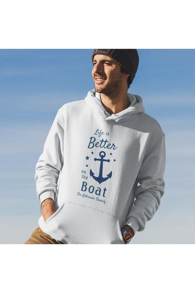HAI COLLECTİON Φούτερ με κουκούλα με στάμπα άγκυρας, Oversize Unisex Hoodie, ...