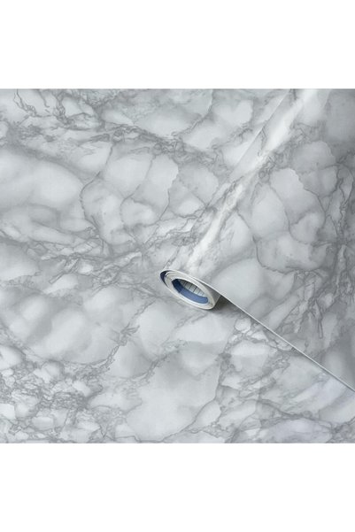 ANTBRO Autocolant Decorativ Aspect Marmura, Gri, 200 x 67.5 cm, PVC Mat Autoa...