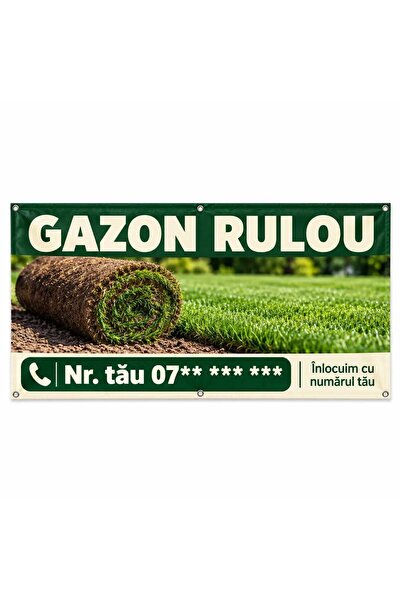 ShopPrint Banner gazon rulou cu numărul tău, 150x75 cm, frontlit cu tiv și capse
