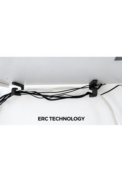 ERCTECH حامل تنظيم الكابلات تحت الطاولة - جهاز تجميع وتثبيت الكابلات 2 قطعة