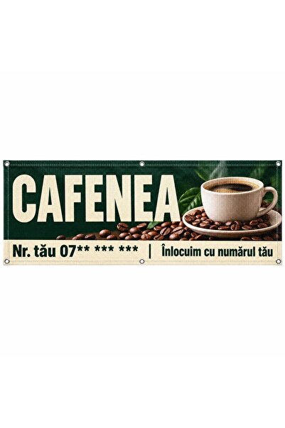 ShopPrint Mesh cafenea cu numărul tău, 250x100 cm, mesh cu tiv și capse