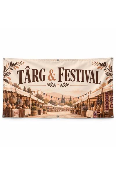 ShopPrint Banner târg & festival – model elegant, 150x75 cm, frontlit cu tiv ...