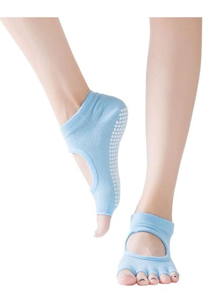 ZCM-HAPPY Half-Toe Non Slip Yoga Socks